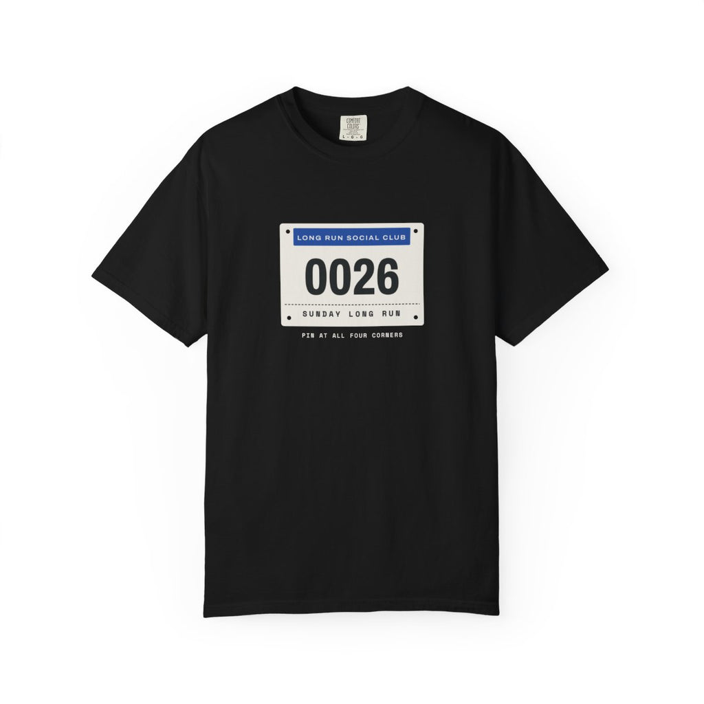Bib 0026 Tee in Black, front view