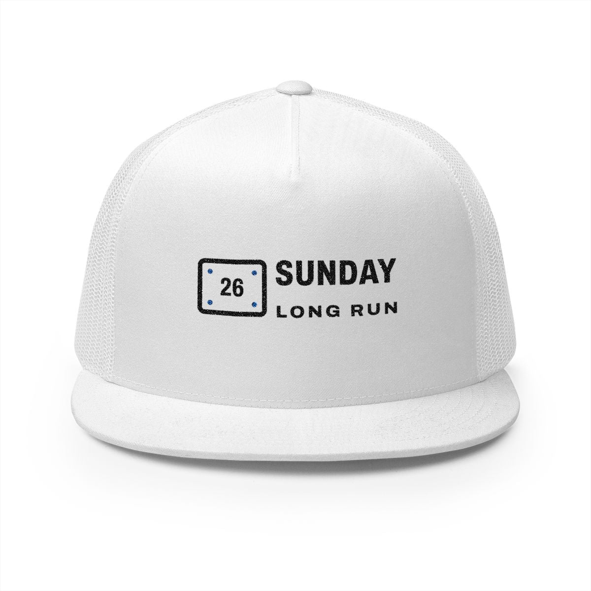 Bib 26 Trucker Cap in White, front view