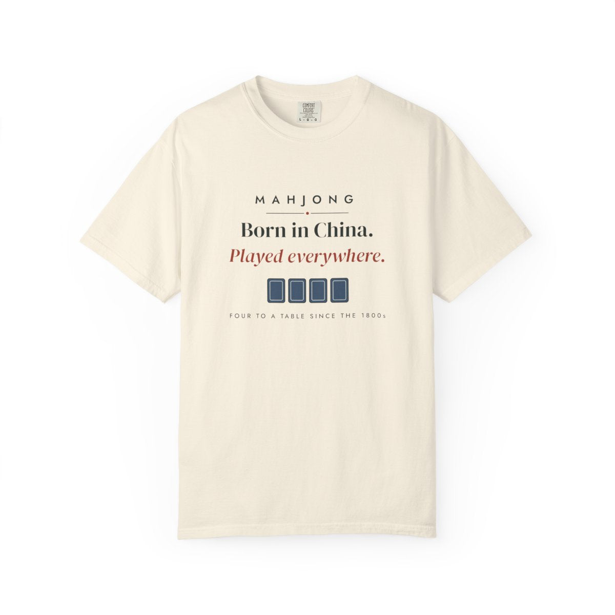 Born in China, Played Everywhere Tee in Ivory, front view
