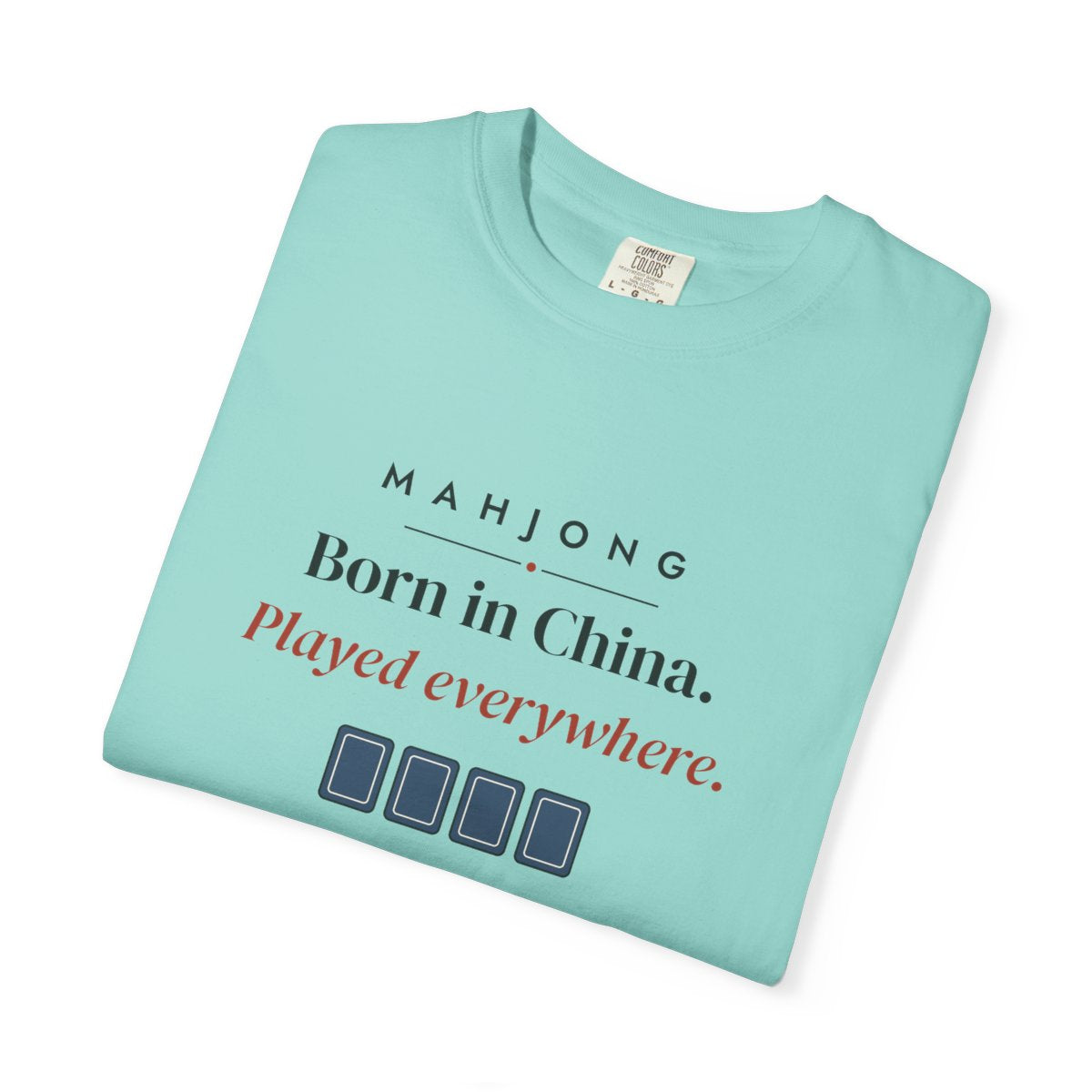 Born in China, Played Everywhere Tee in Chalky Mint, folded