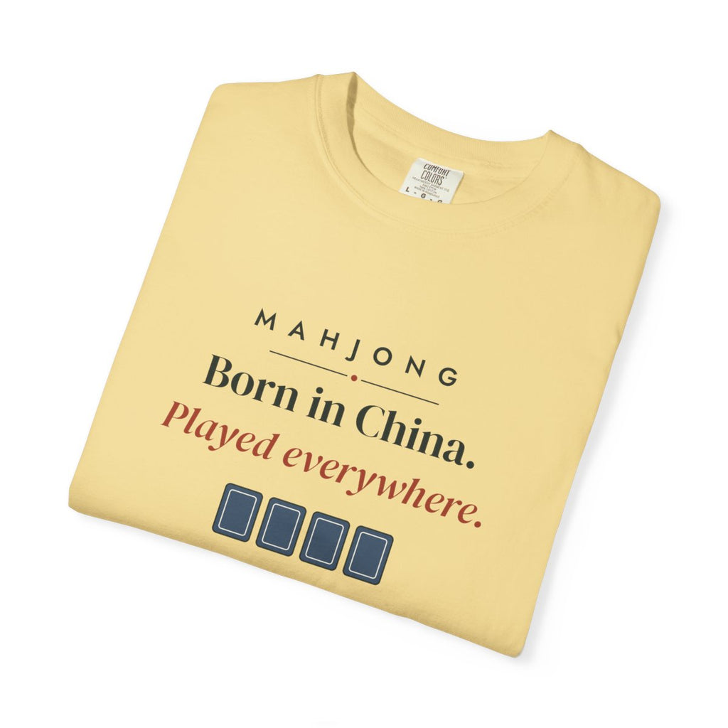 Born in China, Played Everywhere Tee in Butter, folded