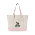 Bring a Bottle Mahj Bag in Natural/Light Pink, front view