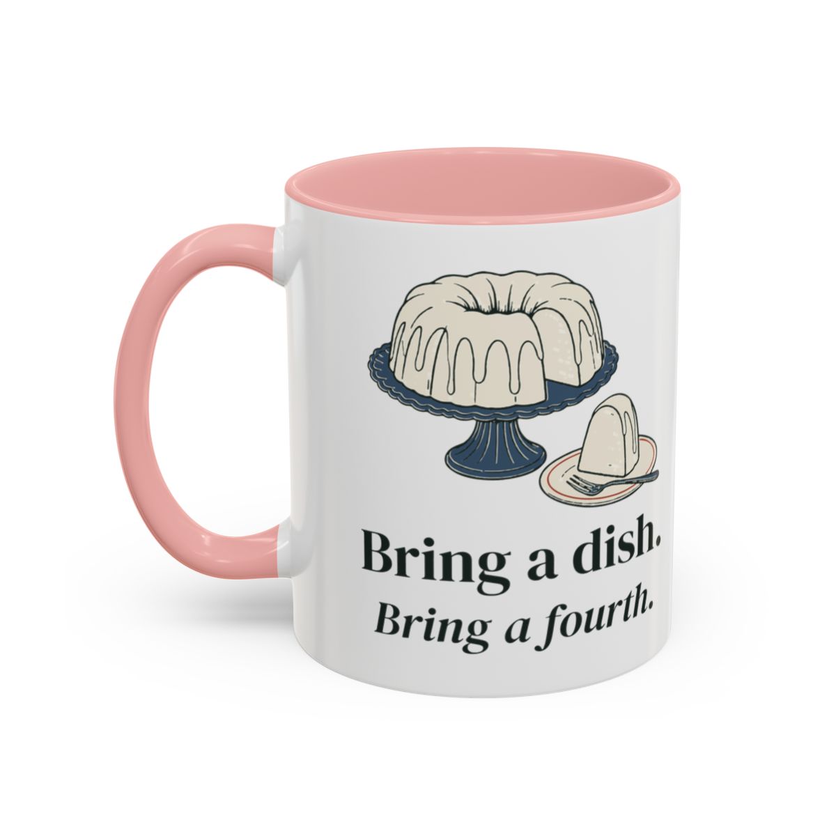 Bring a Dish Mug in Pink, left side