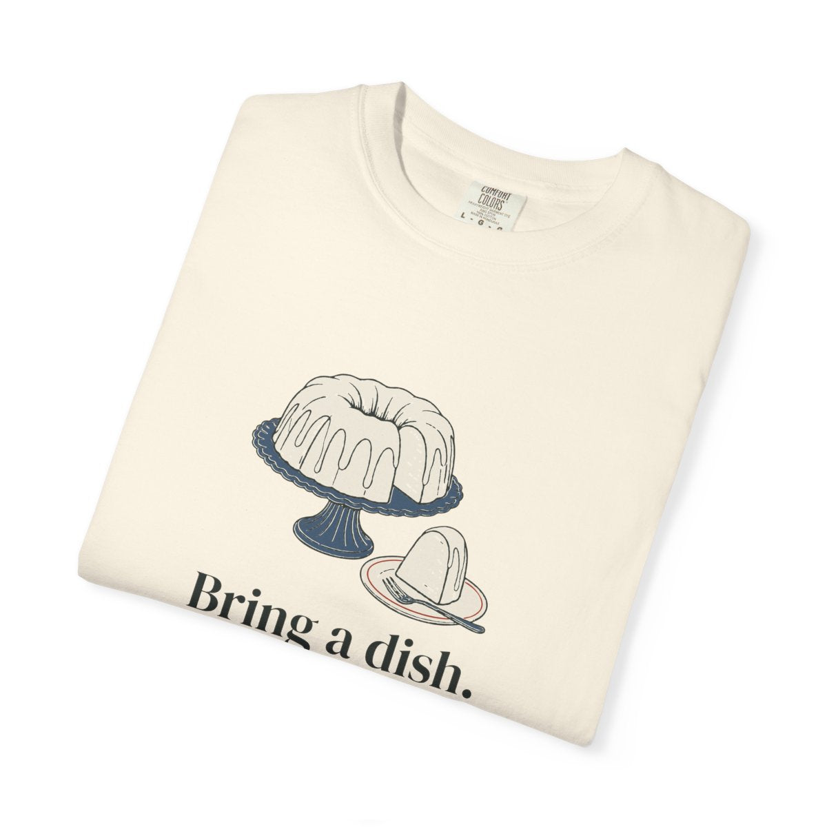 Bring a Dish Tee in Ivory, folded