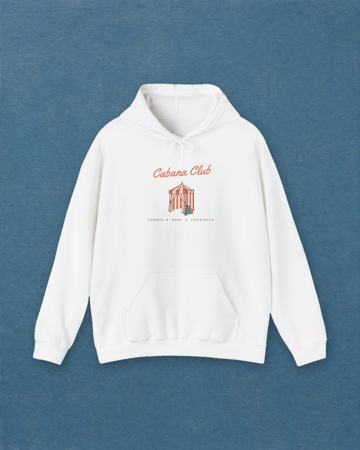 Cabana Club Hoodie in White, styled