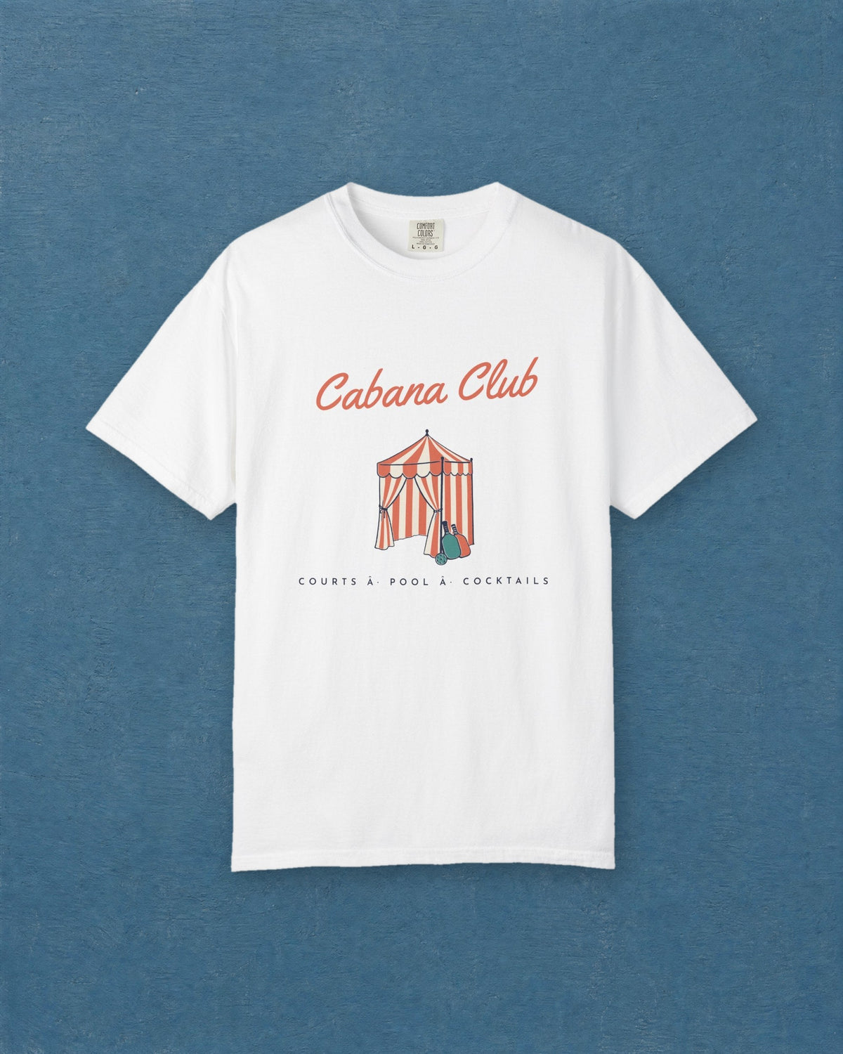 Cabana Club Tee in White, styled