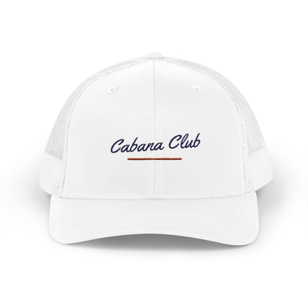 Cabana Club Trucker Hat in White, front view