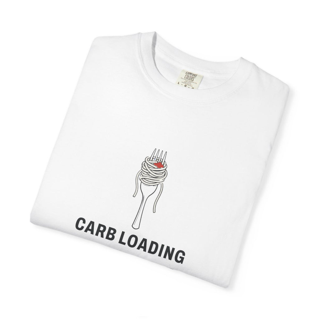 Carb Loading Committee Tee in White, folded