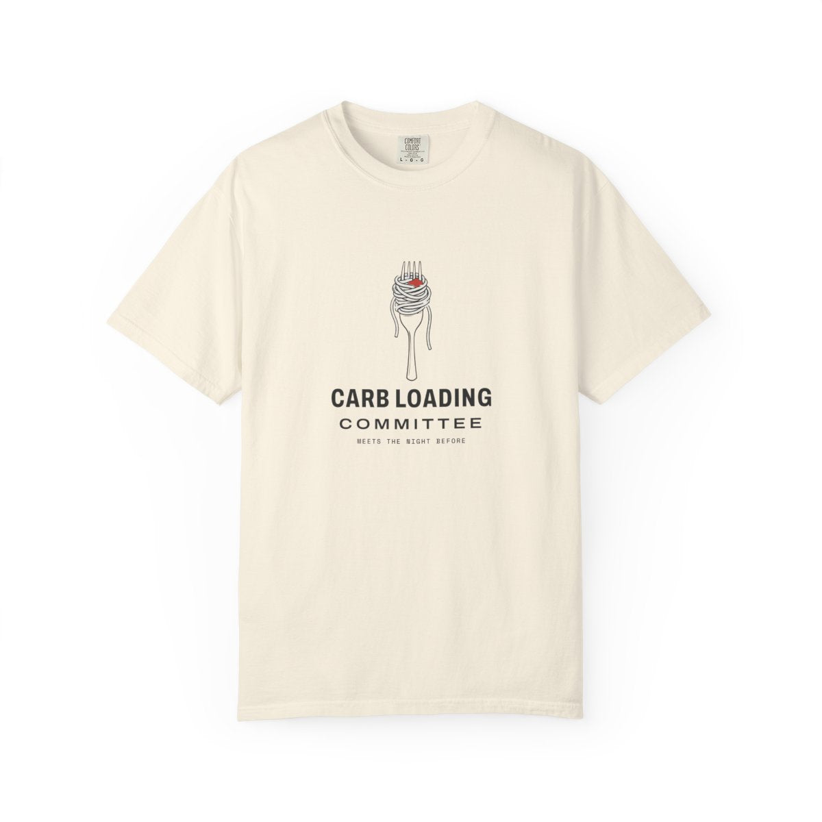 Carb Loading Committee Tee in Ivory, front view