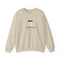 Card Season Crewneck in Sand, front view