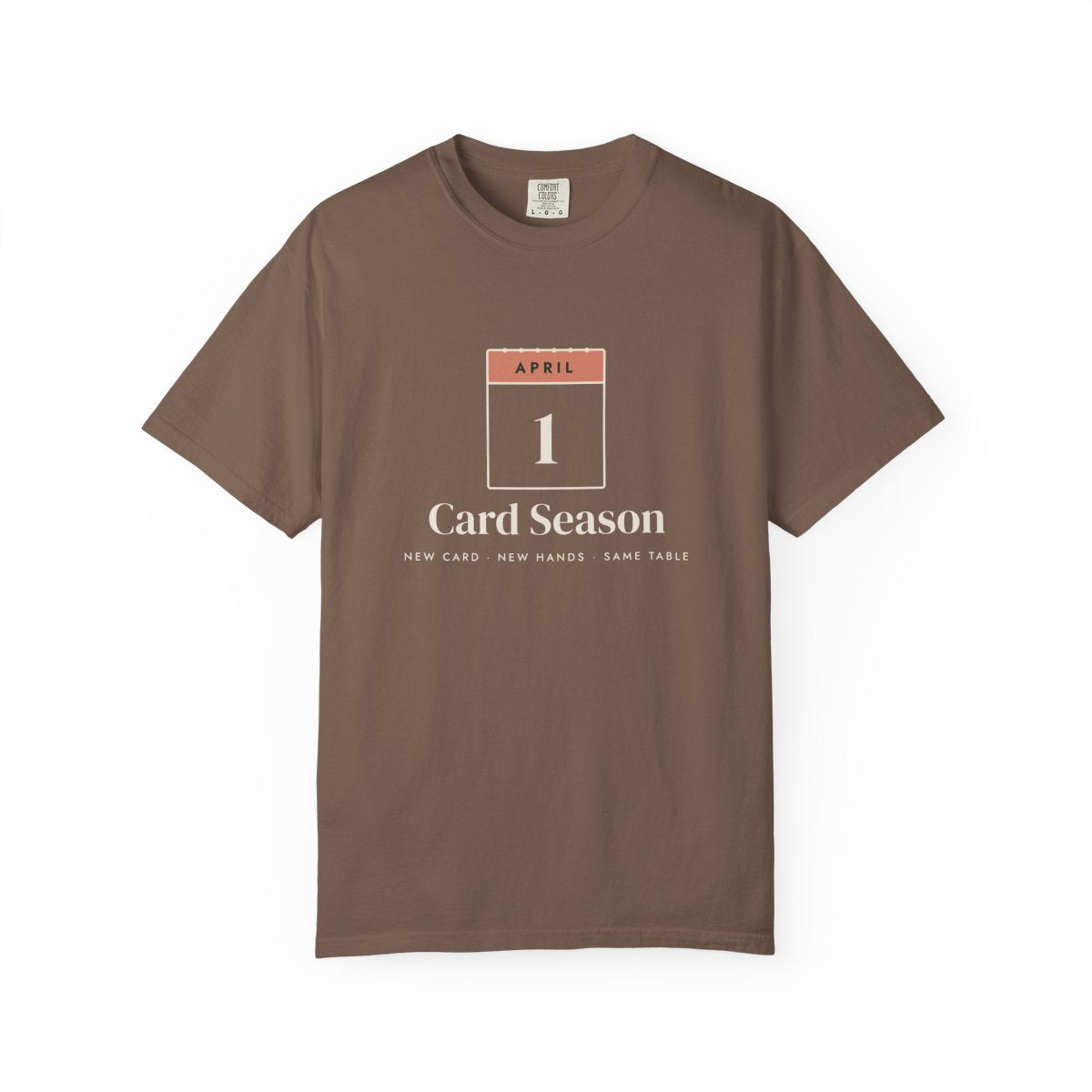 Card Season Tee in Espresso, front view