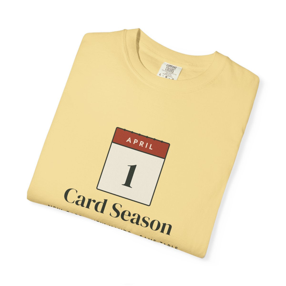 Card Season Tee in Butter, folded
