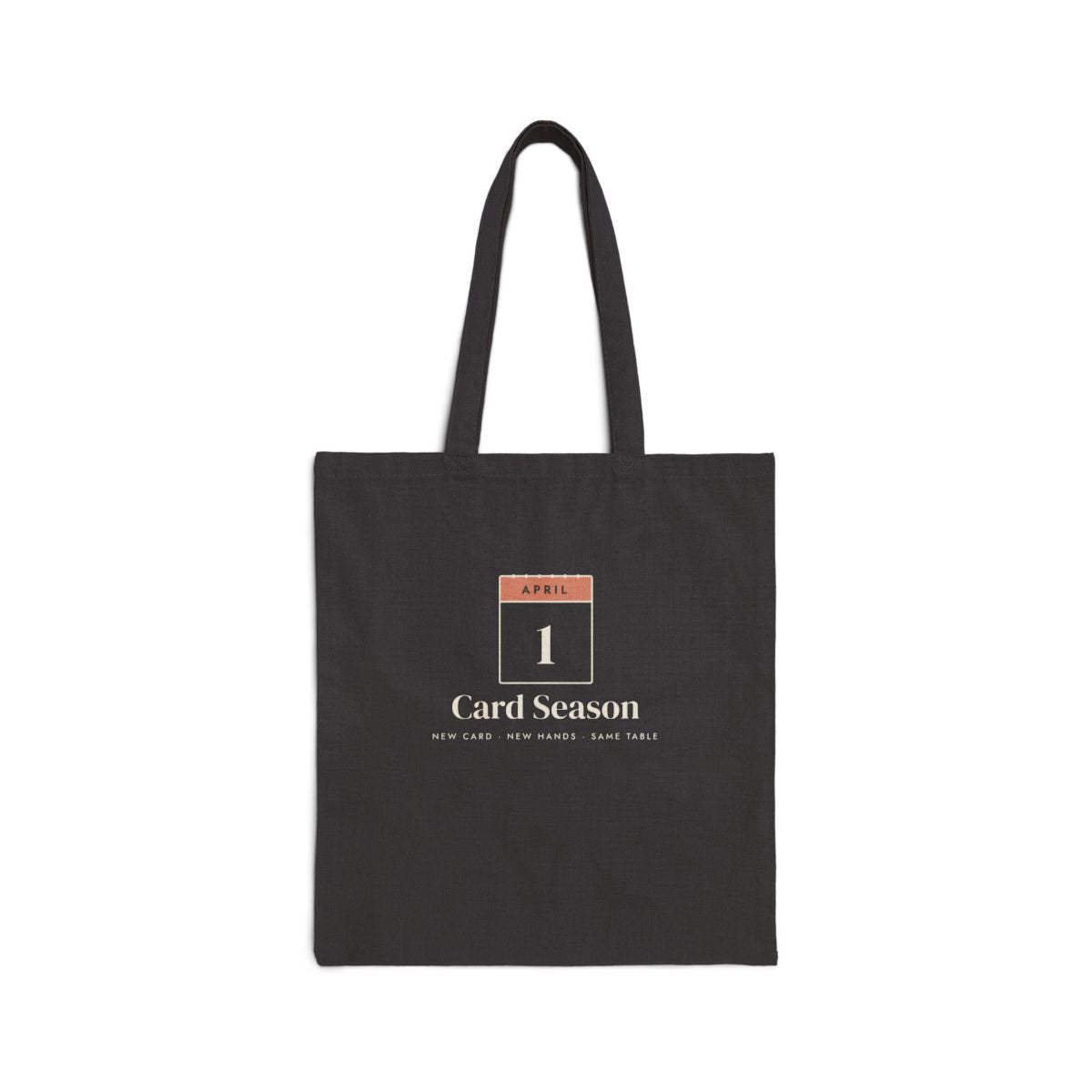 Card Season Tote in Black, front view
