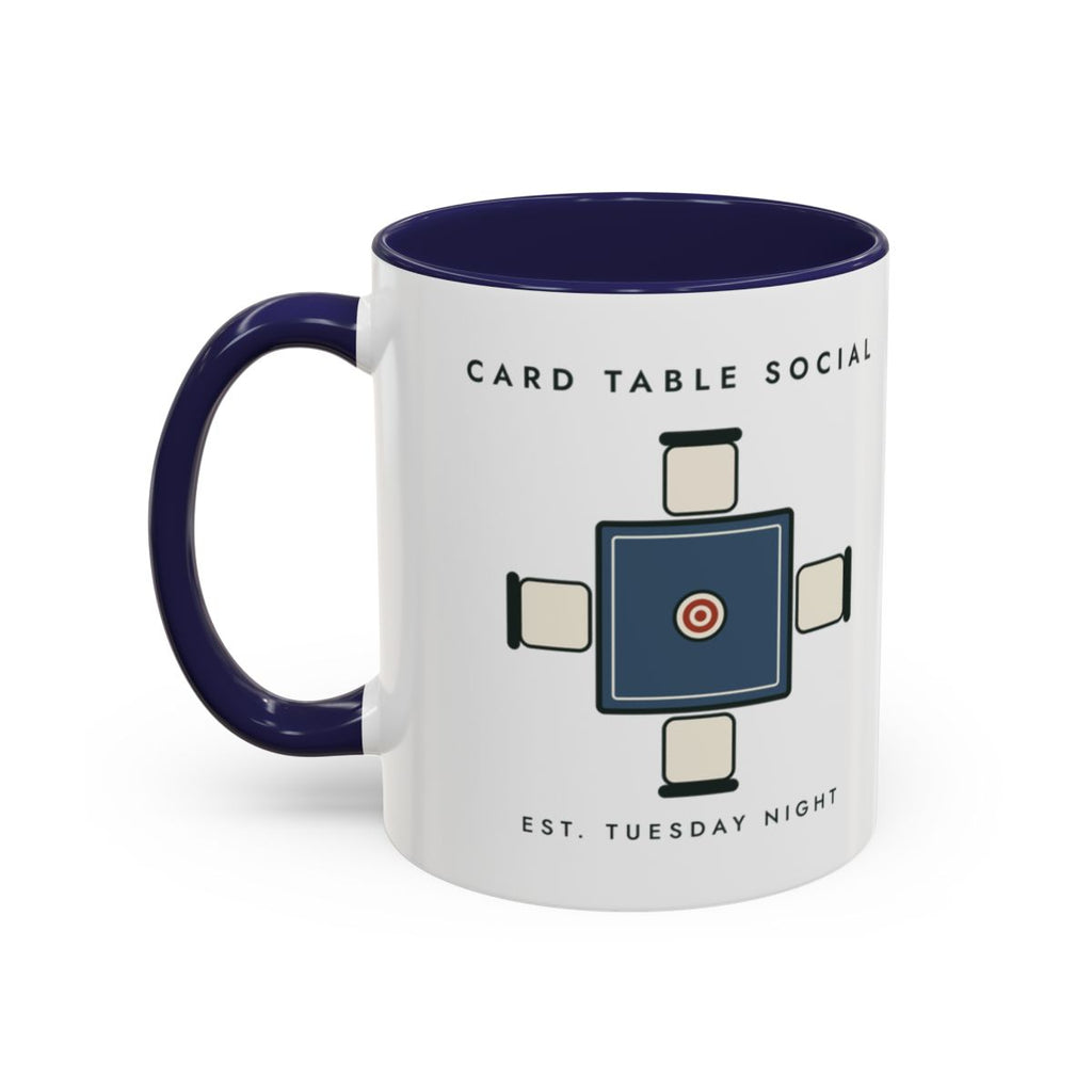 Card Table Crest Mug in Navy, left side