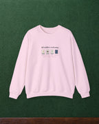 All Tables Welcome Crewneck in Light Pink, styled