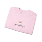 Card Table Social Crewneck in Light Pink, folded