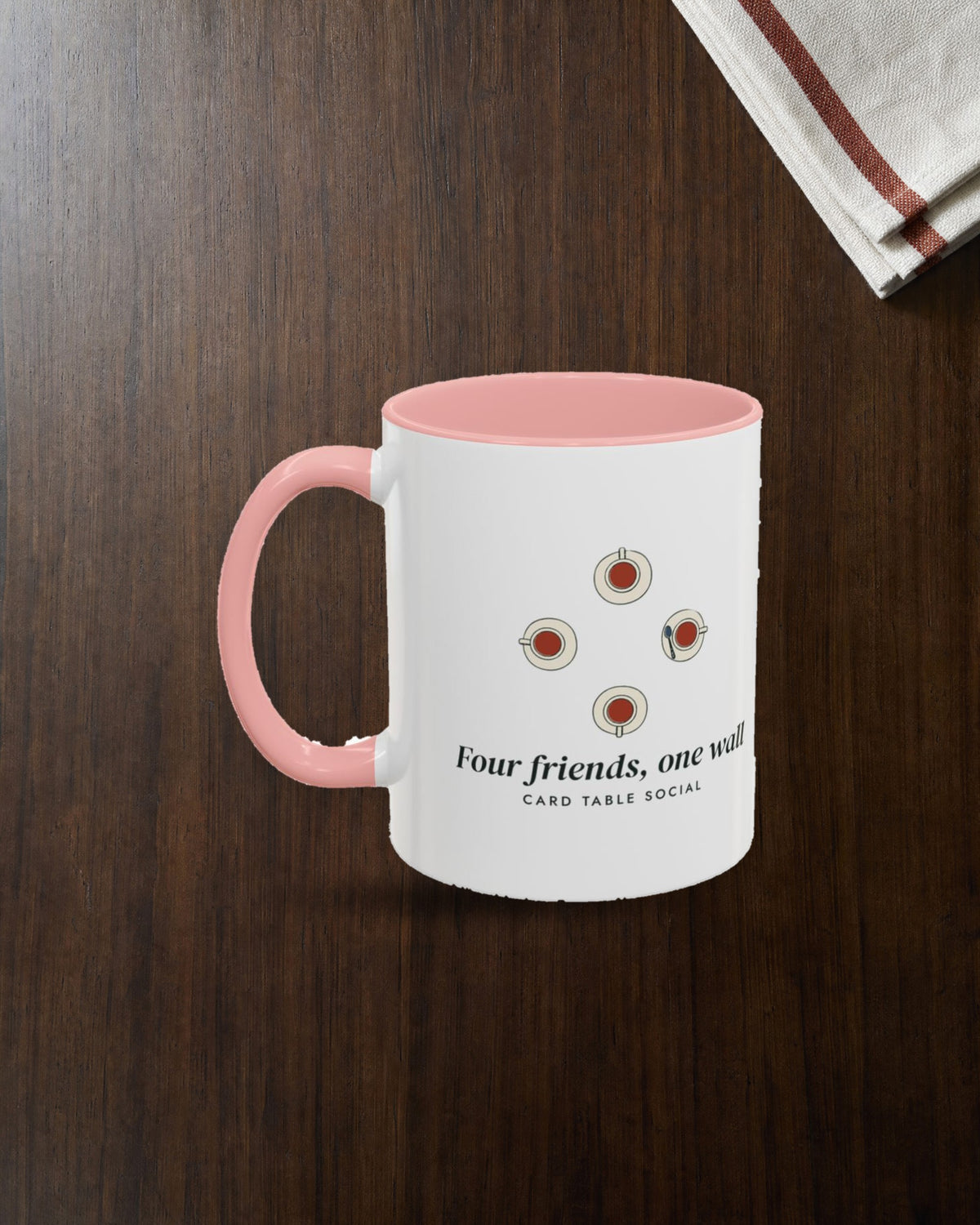 Four Friends, One Wall Mug in Pink, styled