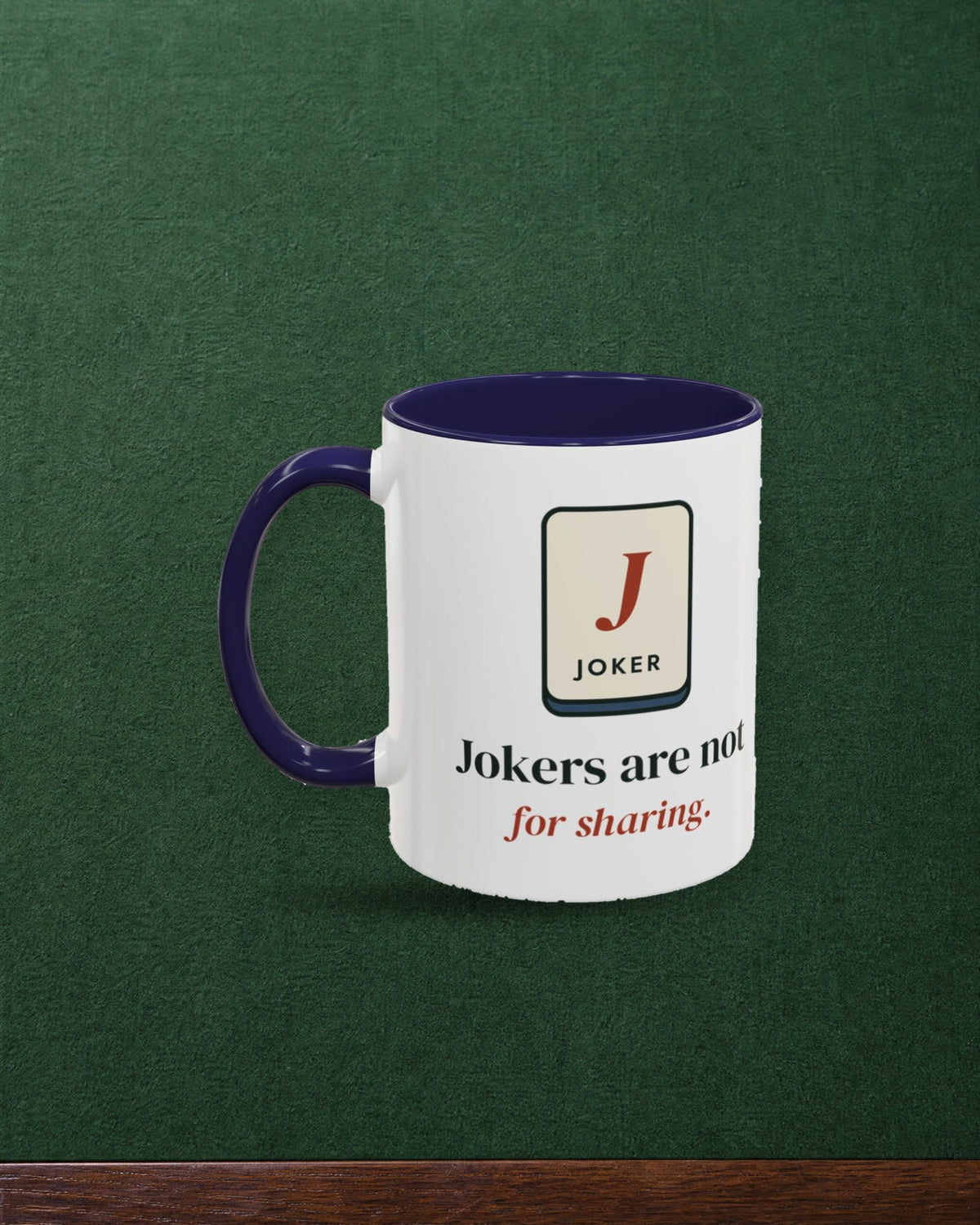 Jokers Are Not for Sharing Mug in Navy, styled