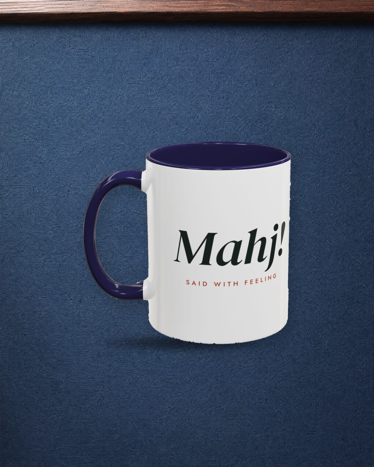Mahj! Mug in Navy, styled