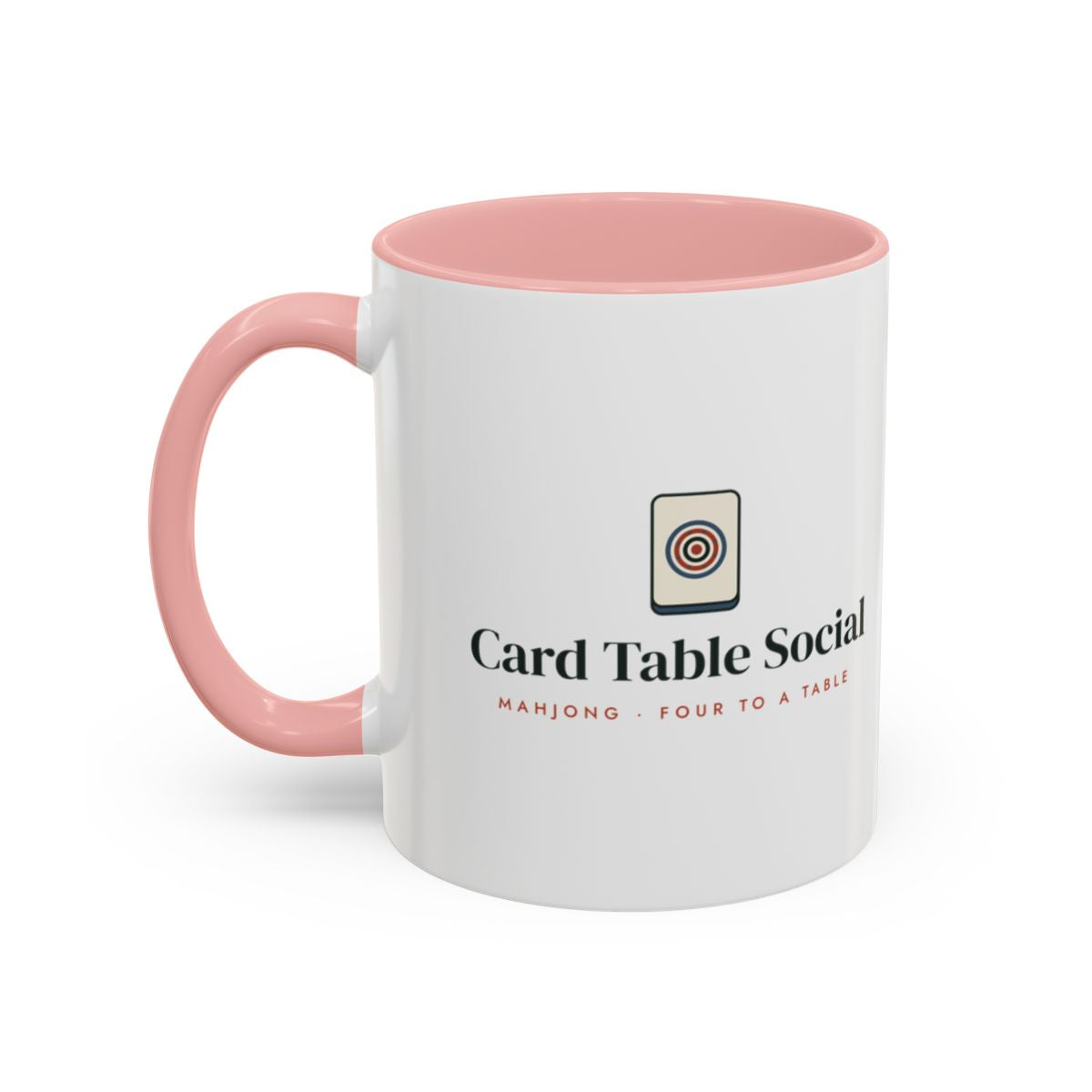 Card Table Social Mug in Pink, left side