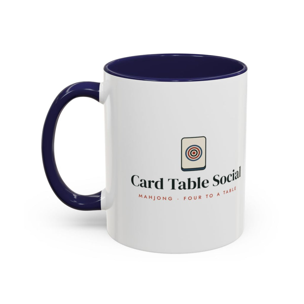 Card Table Social Mug in Navy, left side