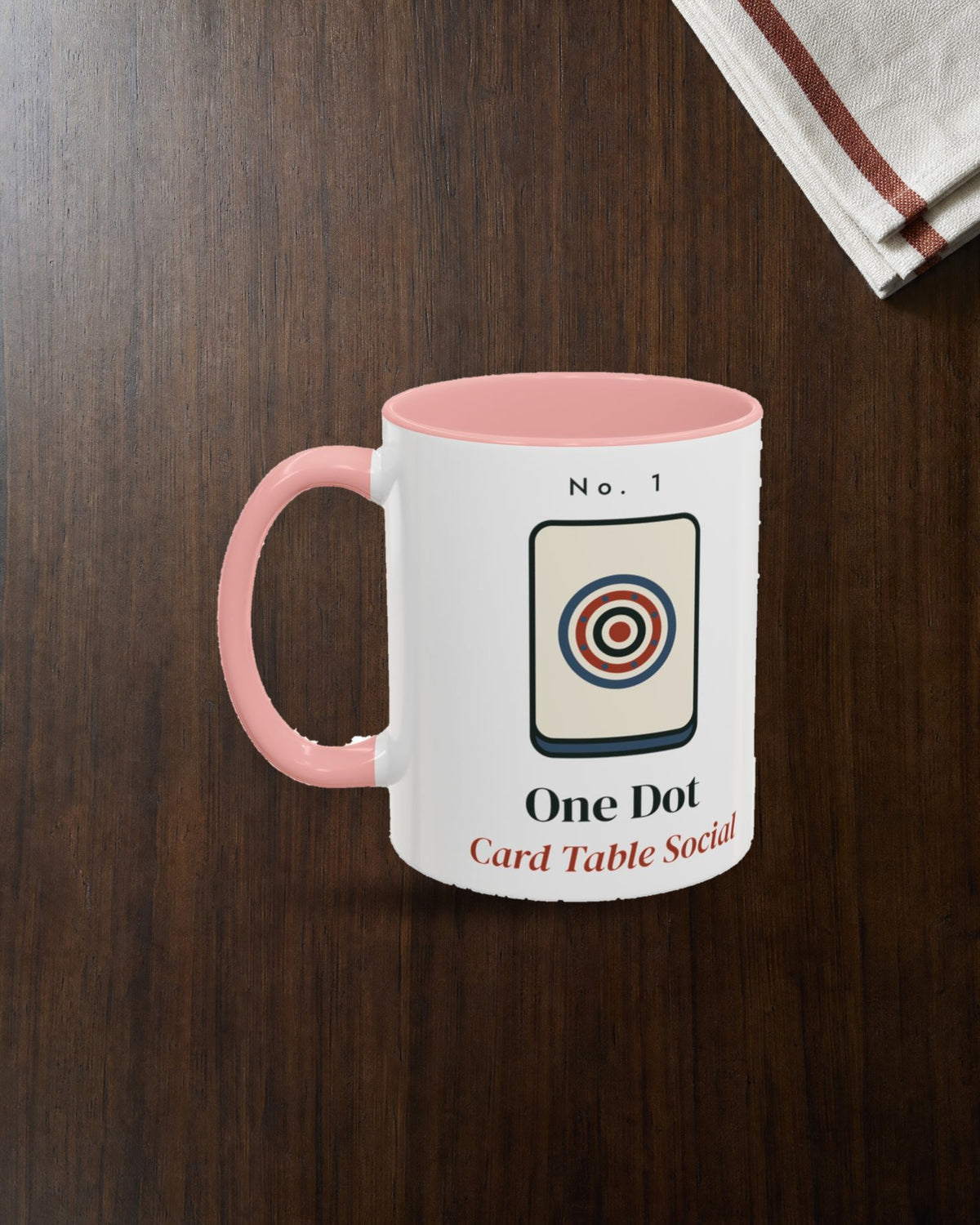 One Dot Mug in Pink, styled