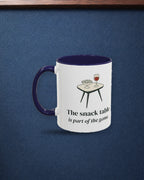 The Snack Table Mug in Navy, styled