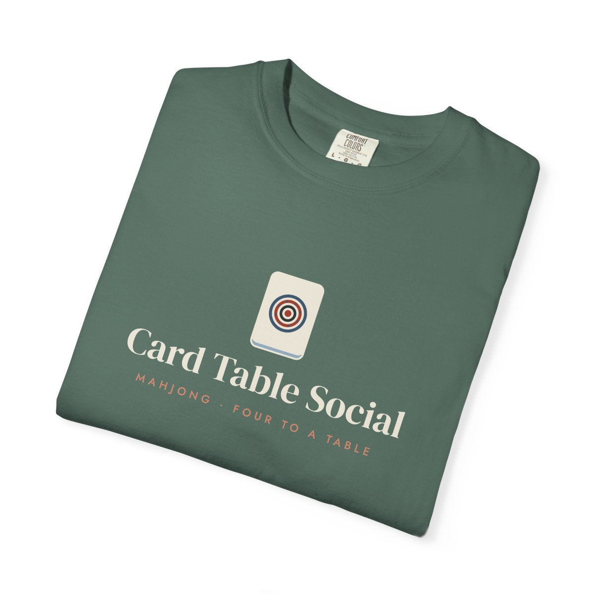 Card Table Social Tee in Blue Spruce, folded