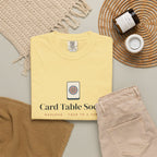 Card Table Social Tee in Butter, fabric and print detail