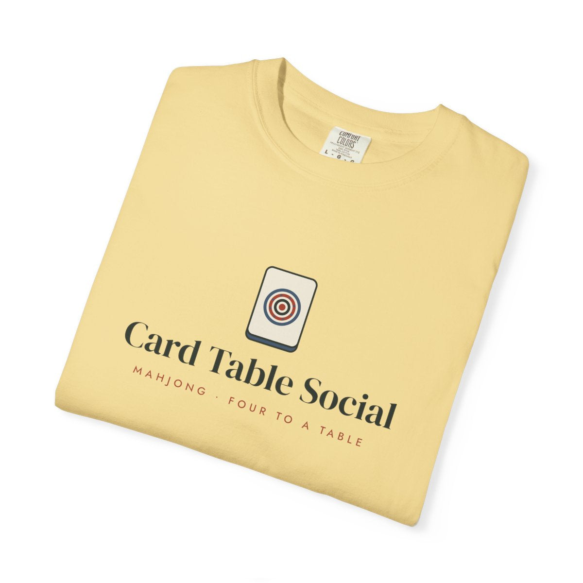 Card Table Social Tee in Butter, folded