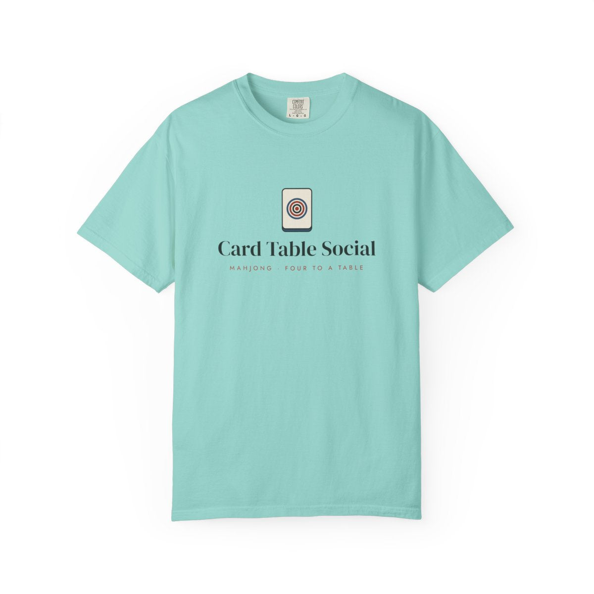Card Table Social Tee in Chalky Mint, front view