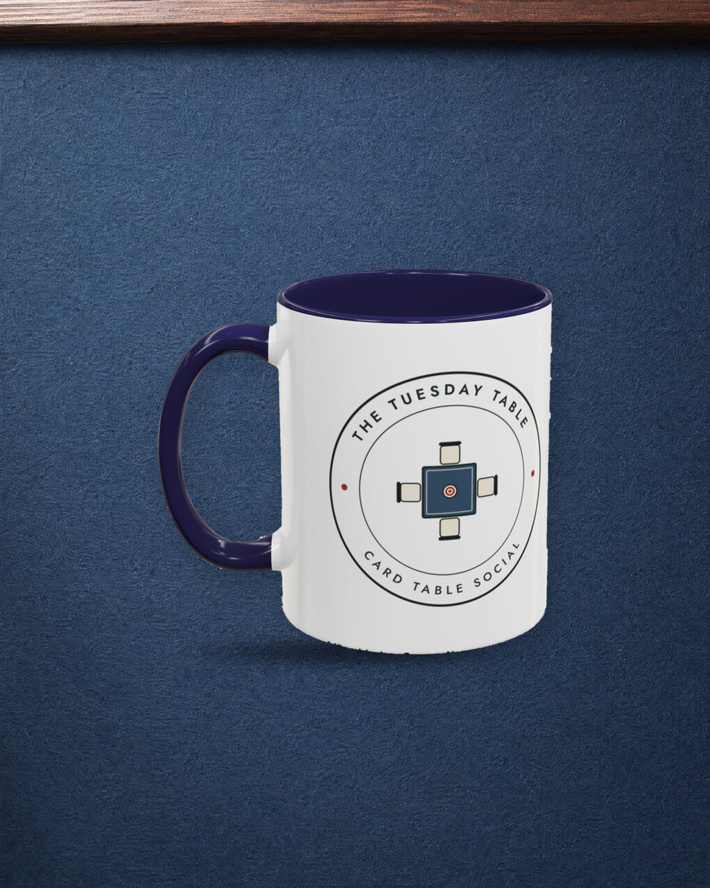The Tuesday Table Mug in Navy, styled