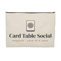 Card Table Social Zip Pouch in Black zipper, front view