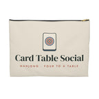 Card Table Social Zip Pouch in Black zipper, front view