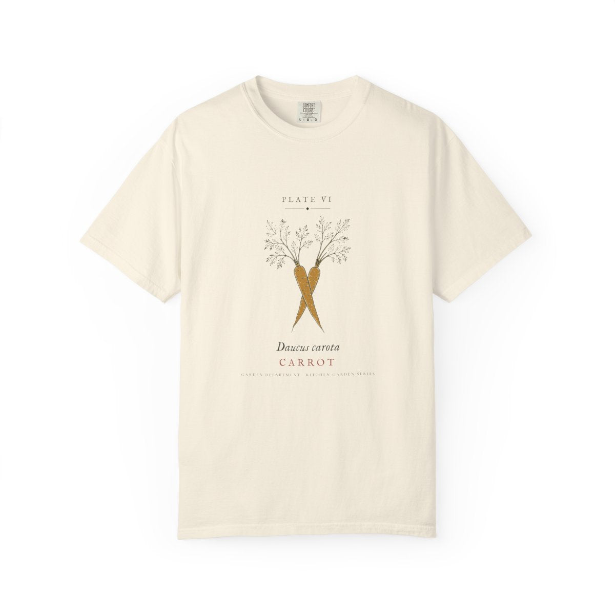 Carrot Plate Tee in Ivory, front view