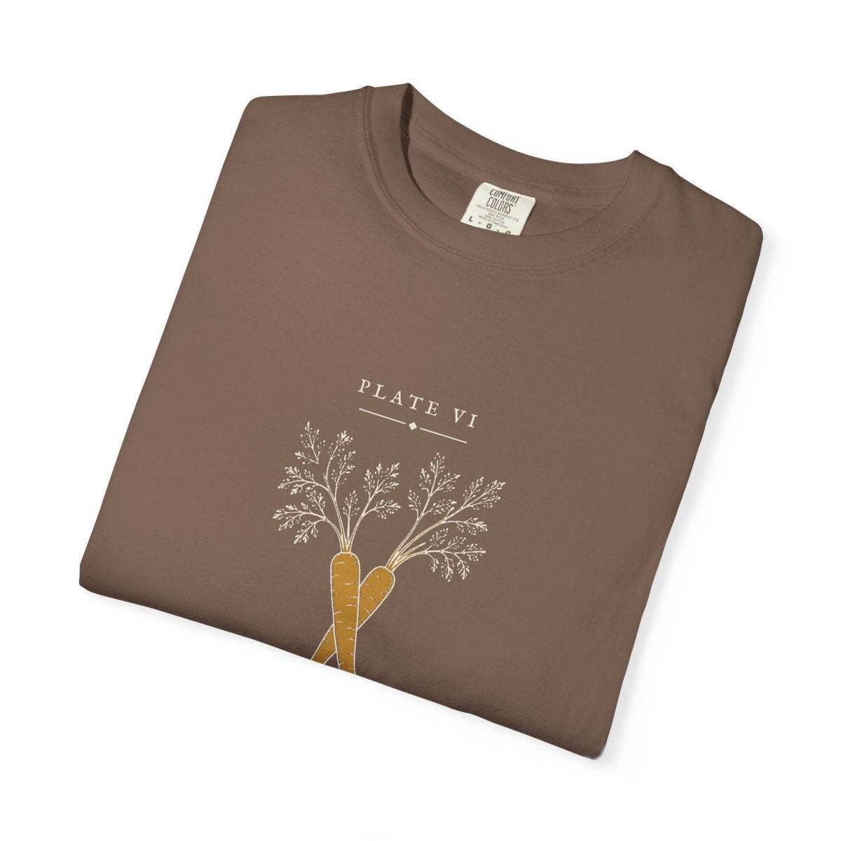 Carrot Plate Tee in Espresso, folded