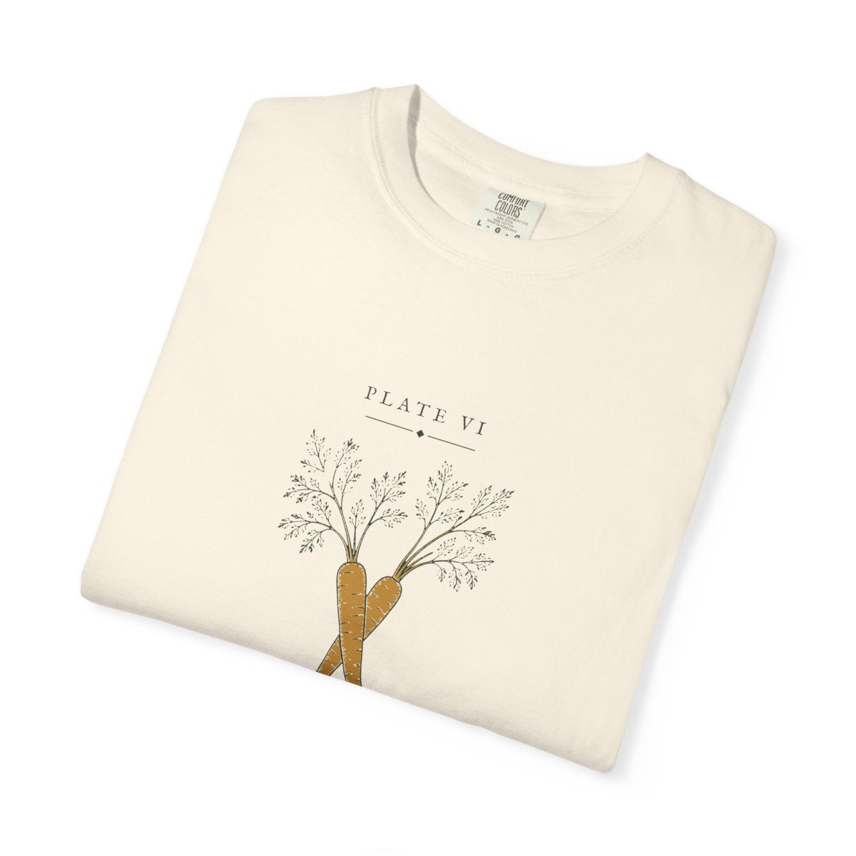 Carrot Plate Tee in Ivory, folded