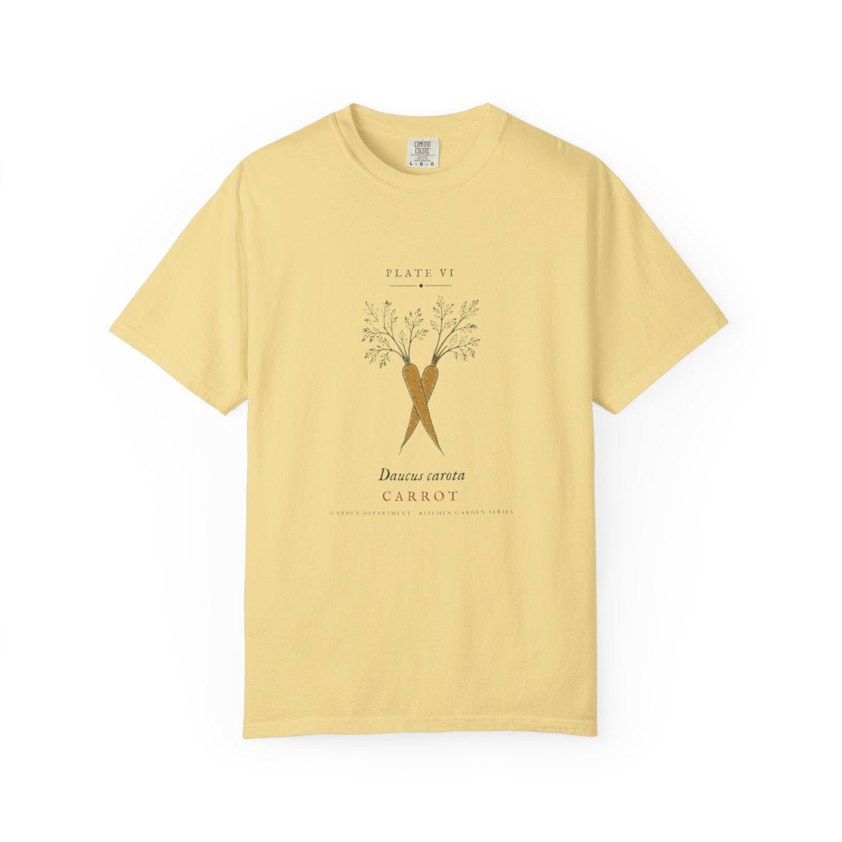 Carrot Plate Tee in Butter, front view