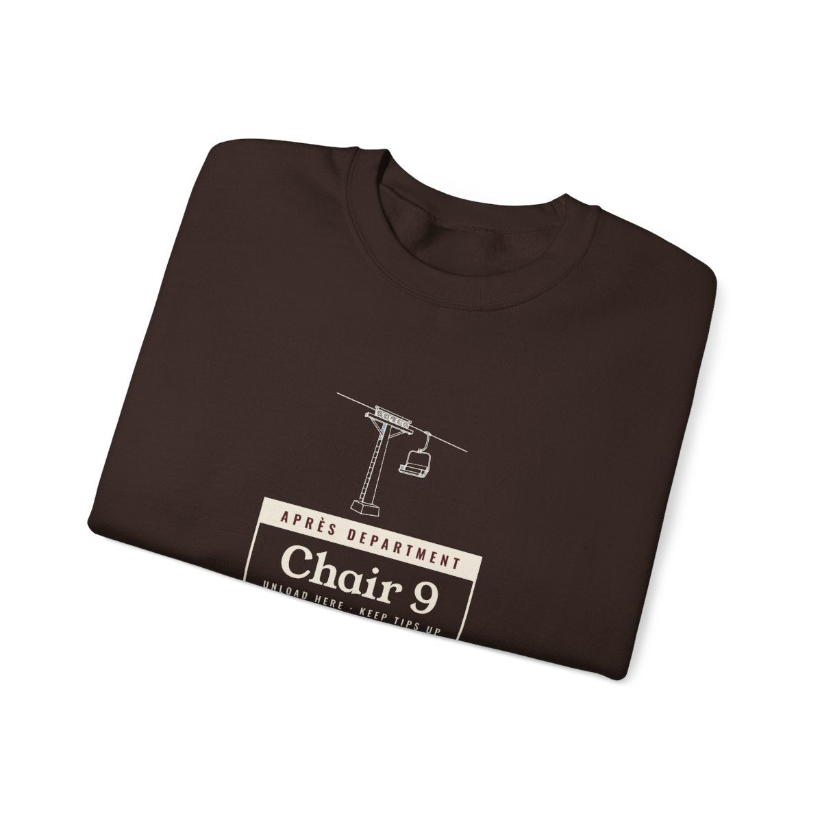 Chair 9 Crewneck in Dark Chocolate, folded