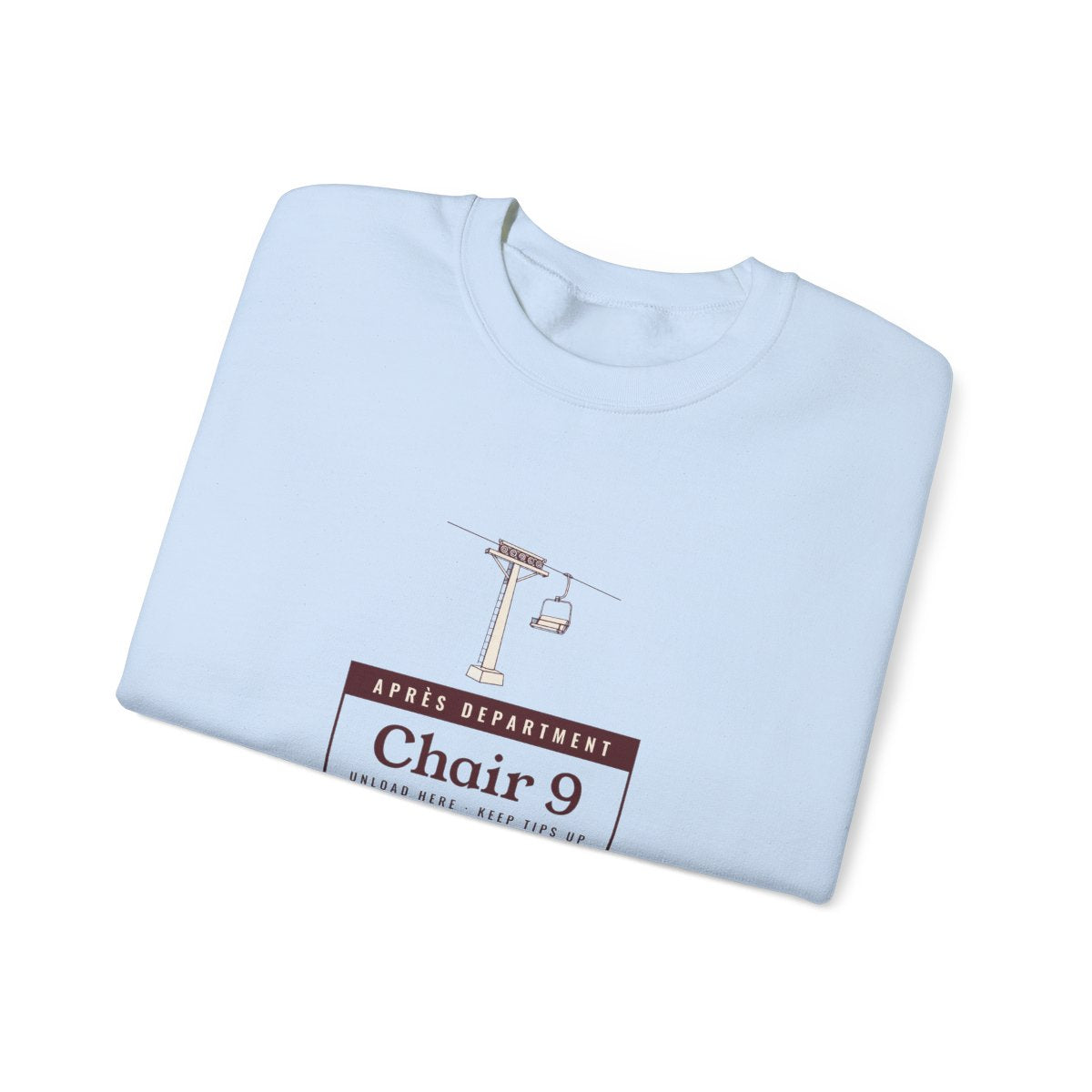 Chair 9 Crewneck in Light Blue, folded