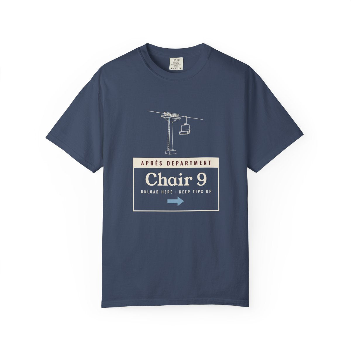 Chair 9 Tee in Midnight, front view