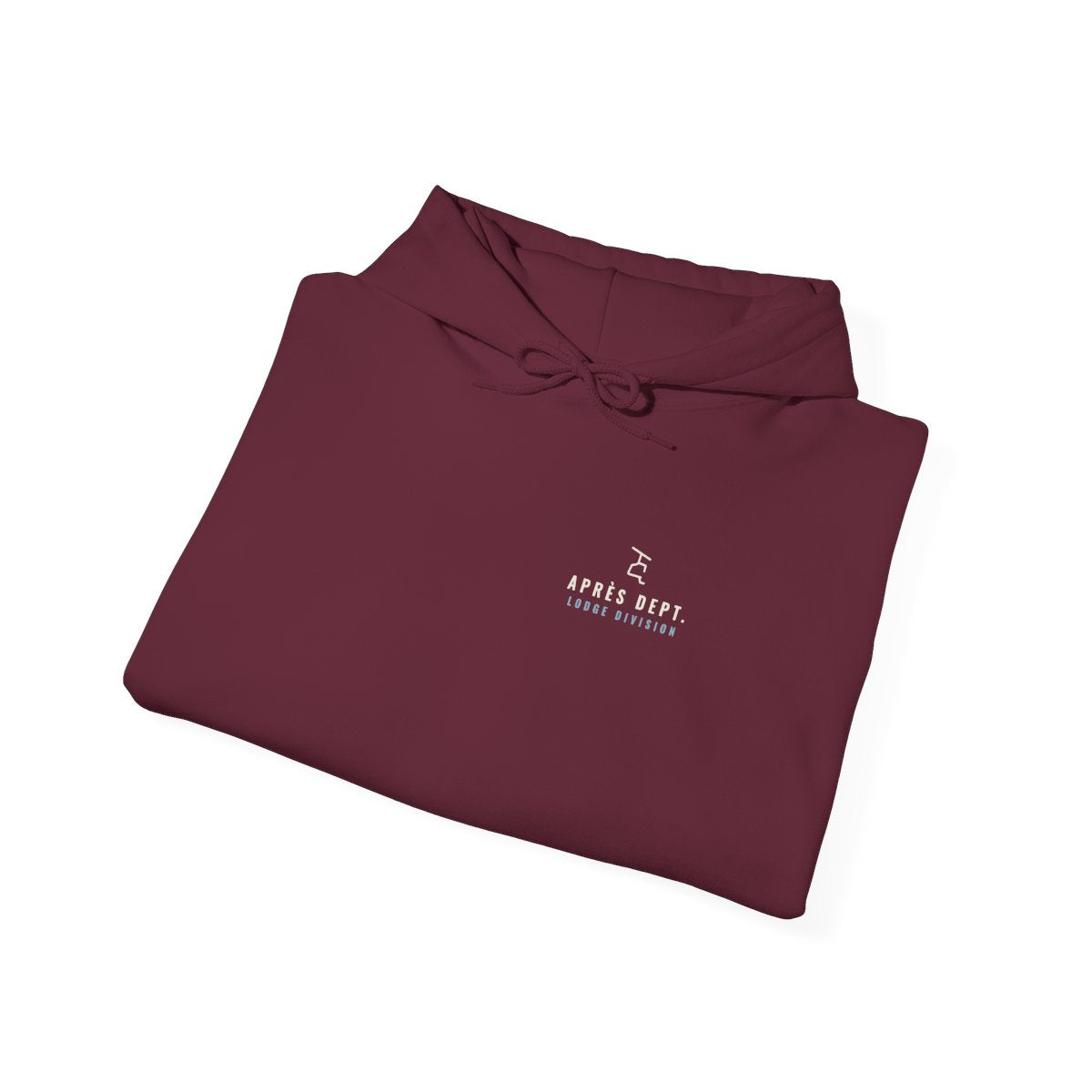 Chair Mark Hoodie in Maroon, folded