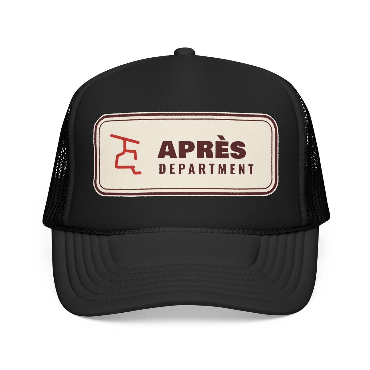 Chair Mark Trucker Hat in Black, front view