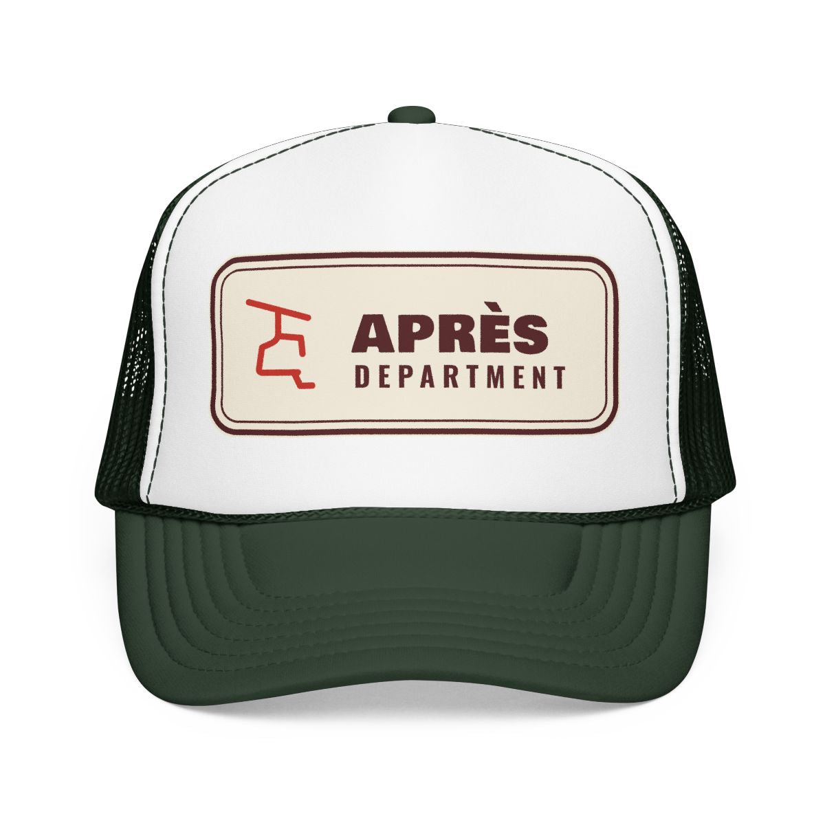 Chair Mark Trucker Hat in Dark Green / White / Dark Green, front view