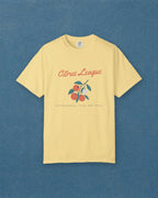 Citrus League Tee in Butter, styled