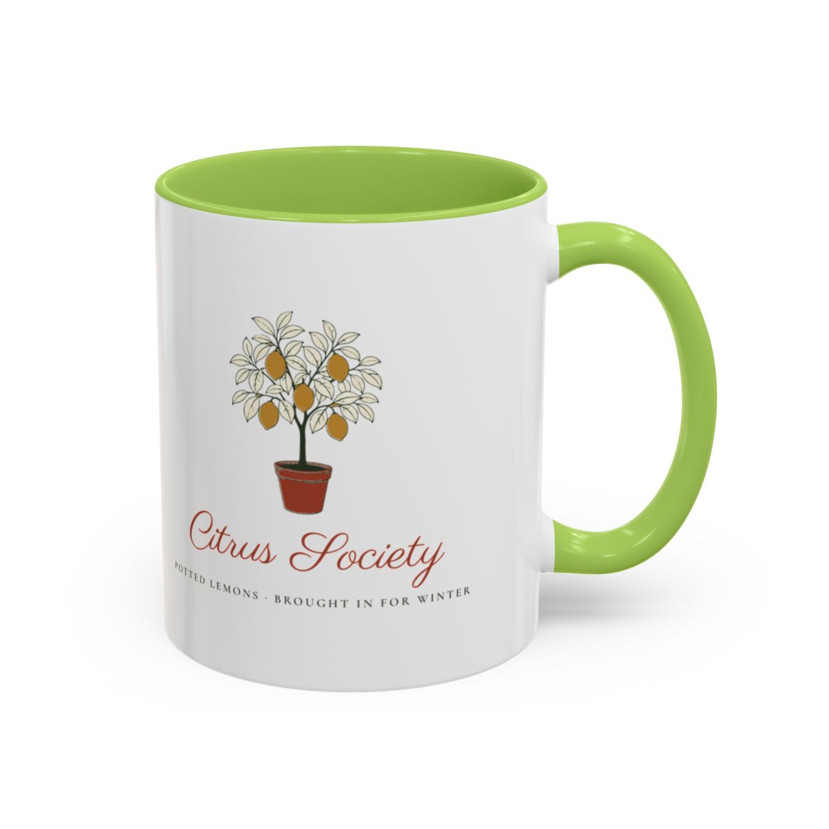 Citrus Society Mug in Light Green, right side