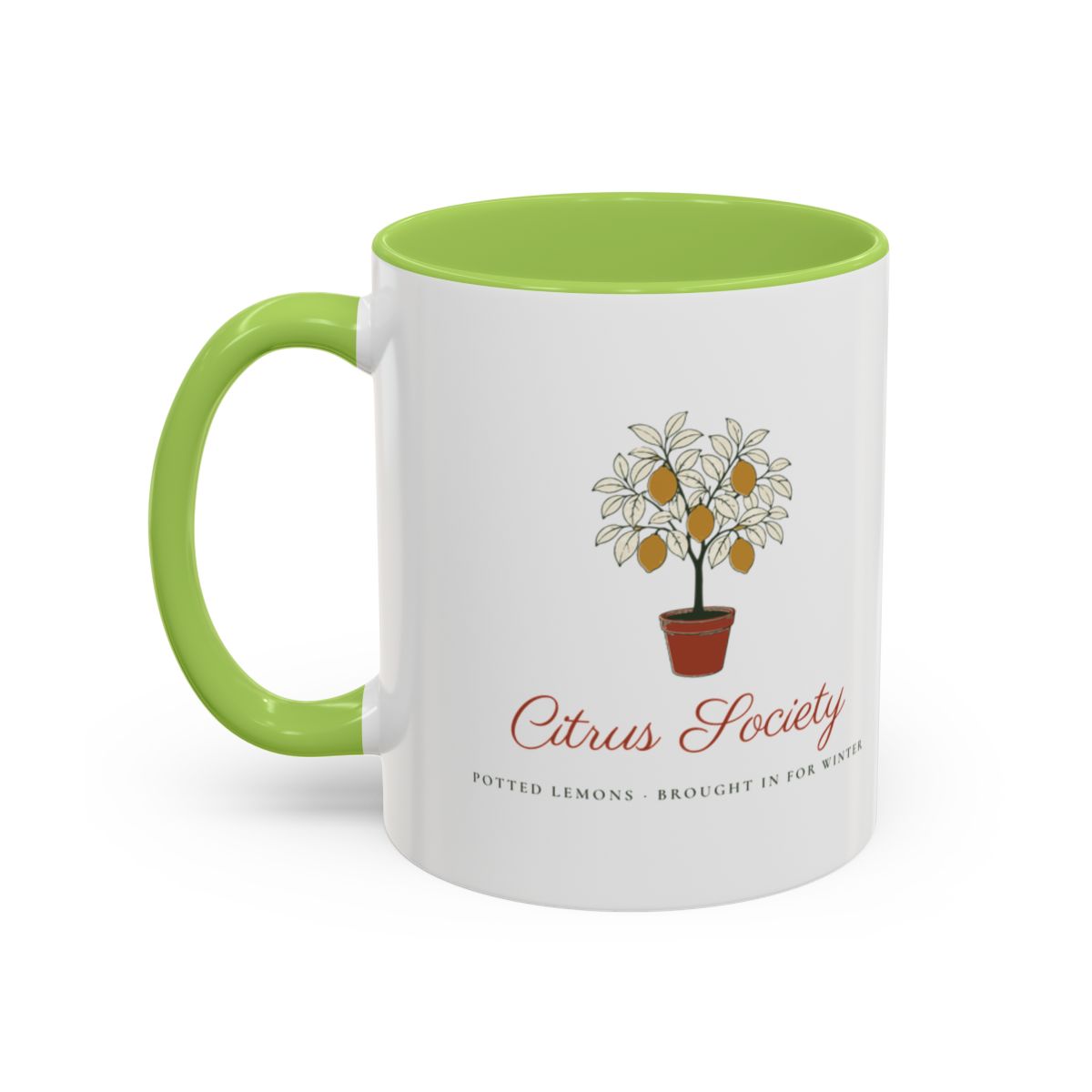 Citrus Society Mug in Light Green, left side