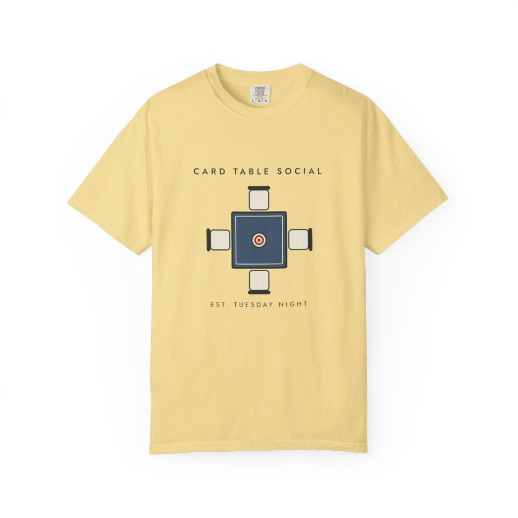Card Table Crest Tee in Butter, front view
