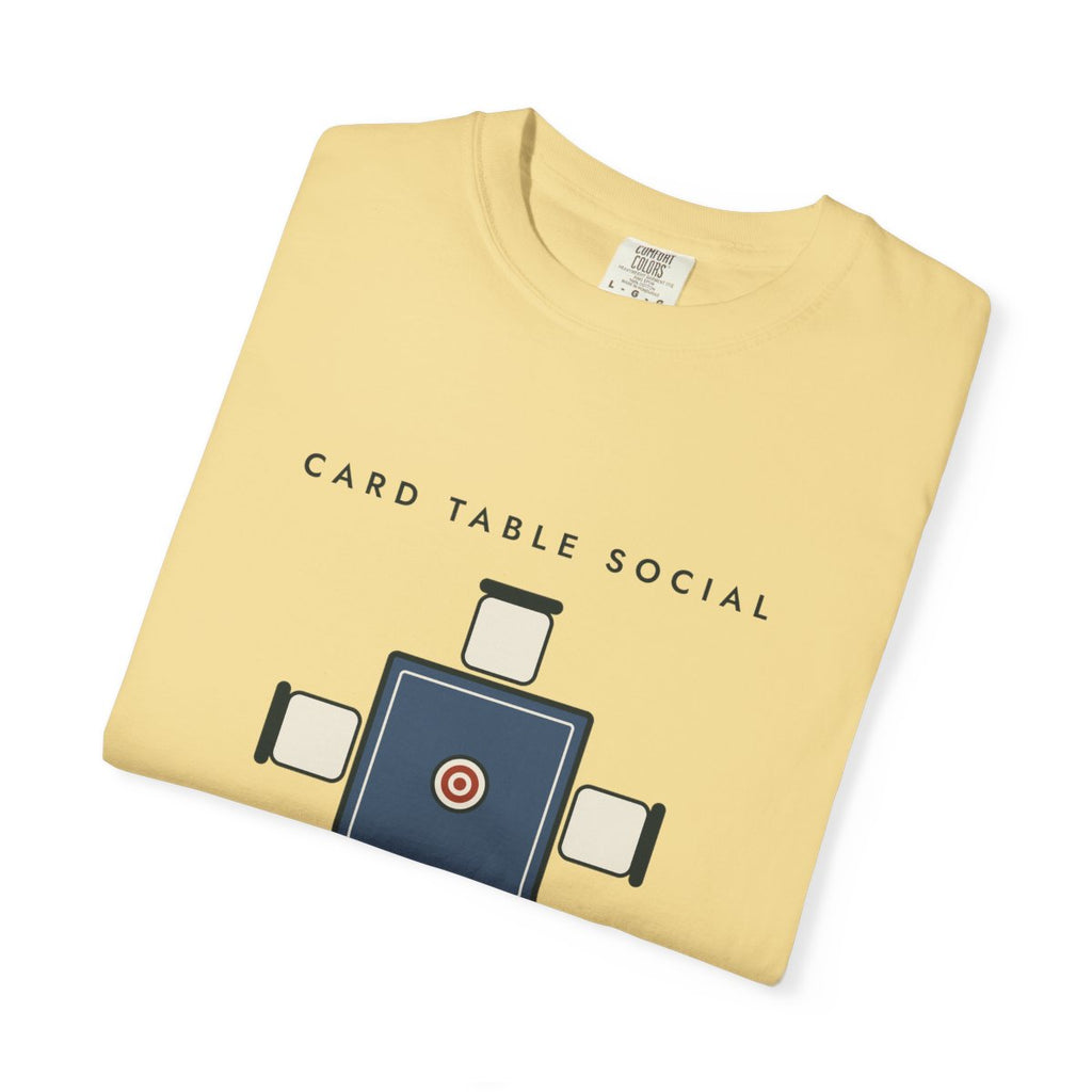 Card Table Crest Tee in Butter, folded