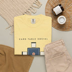 Card Table Crest Tee in Butter, fabric and print detail